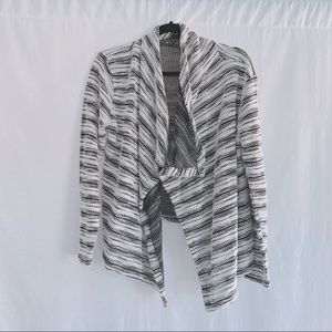 Eddie Bauer Draped Open Front Duster Cardigan L